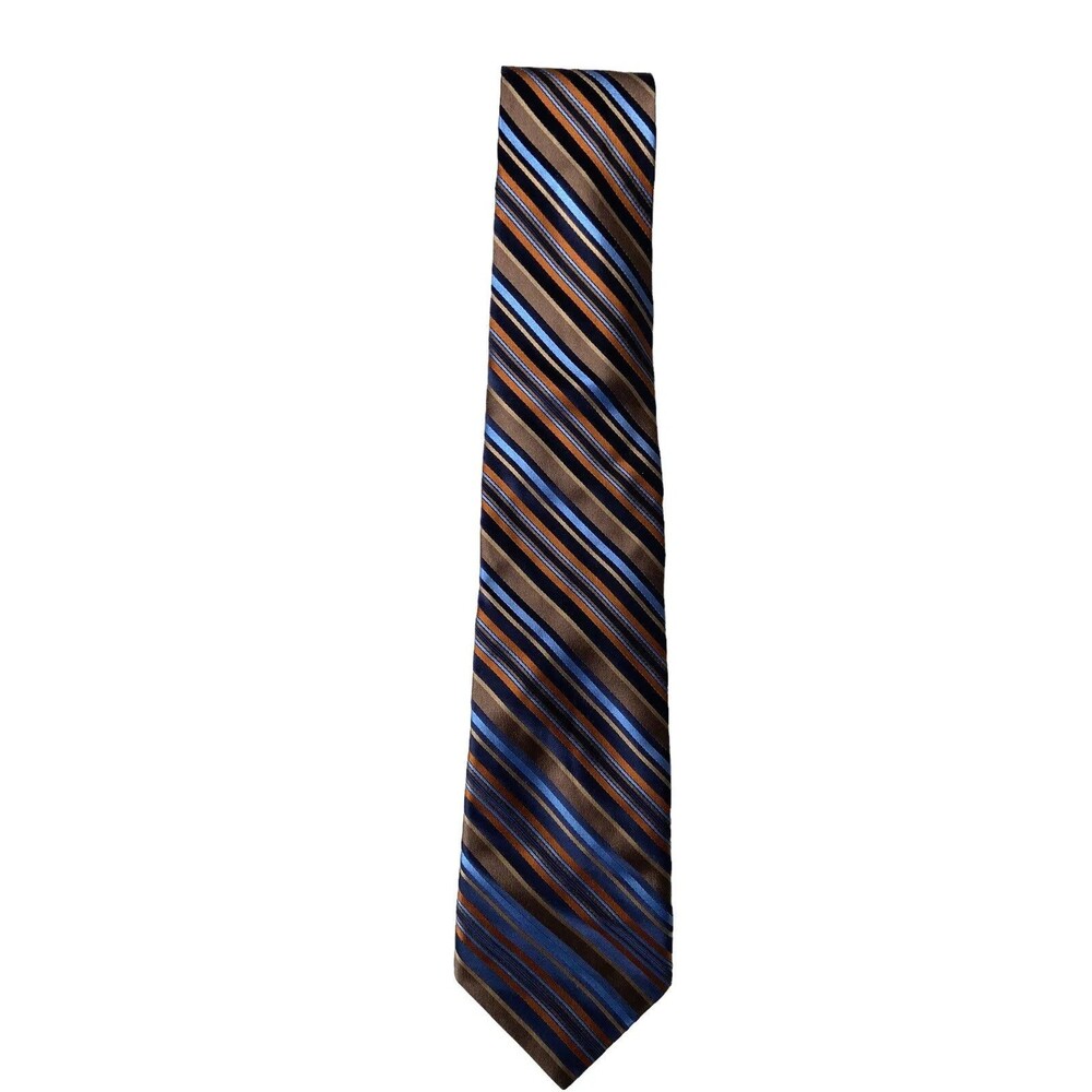 Bruno Piattelli 100% Silk Striped Tie Made in USA Executive Boardroom Menswear